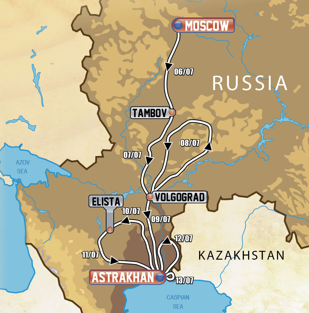 Карта маршрута Silk Way Rally 2013